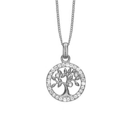 Tree of Life vedhæng i sølv med hvide topaser fra Christina Jewelry & Watches (16 mm)